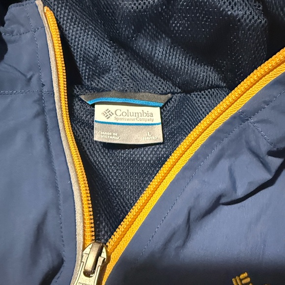 Columbia Kids L (14-16)Navy Raincoat with Yellow Accents - Picture 3 of 8